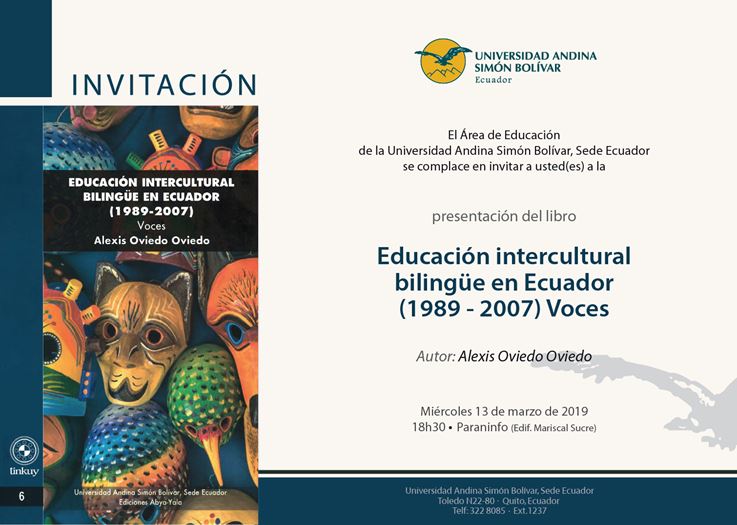 LA EDUCACION BILINGÜE EN ECUADOR, LIBRO QUE SE PRESENTA HOY