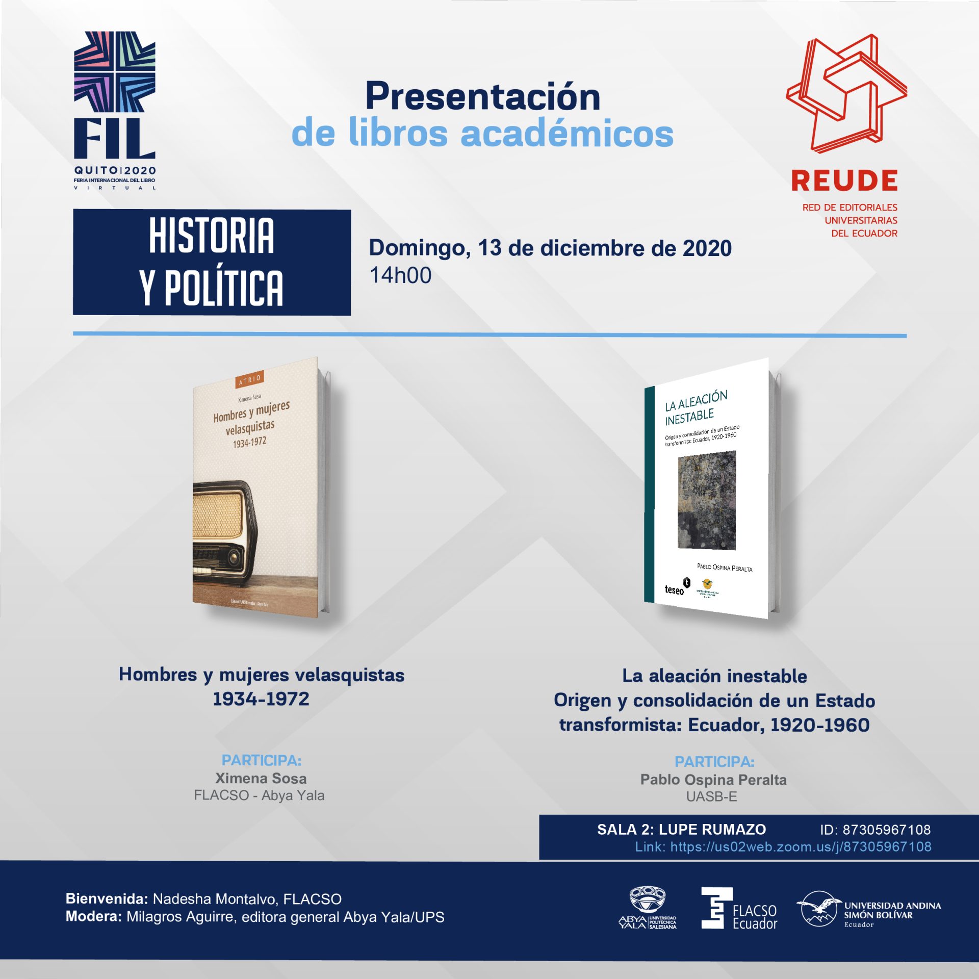 EDITORIALES UNIVERSITARIAS EN LA FERIA DEL LIBRO DE QUITO 2020